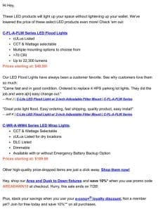 Price Drop Alert! Shop Our Low Priced LED Flood and Wrap Lights!