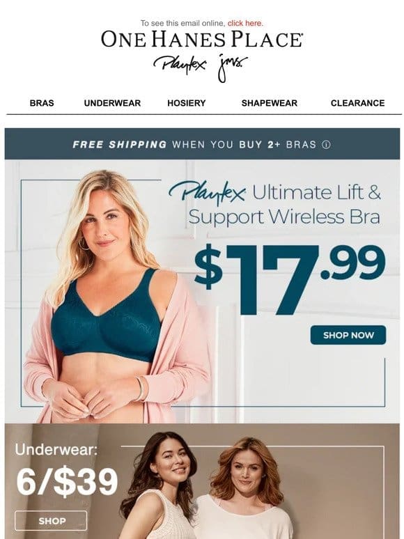 Price Drop: Playtex Lift & Support