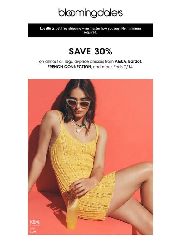 Quick! Save 30% on summer dresses