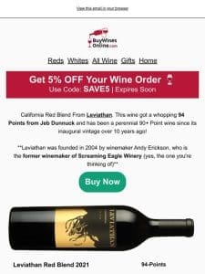 REDUCED PRICE: 94-Point California Red Blend 24% OFF Today!