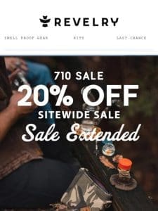 REVELRY – Sale Extended! 20% OFF Entire Store for 710