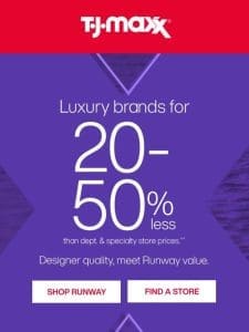 RUNWAY: Luxury labels for less!