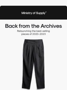 Re-launching 2020-2023’s top-selling pieces