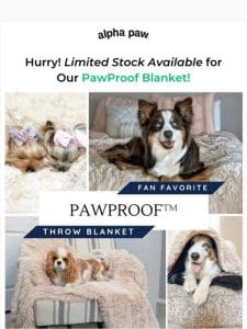 ? Ready， Set， Snuggle with the PawProof? Throw Blanket!