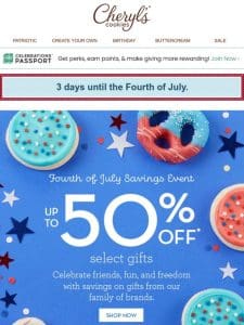 Red， white & ooh! Save up to 50% across our family of brands.