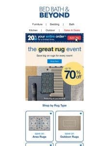 Refresh Any Room With up to 70% Off Rugs