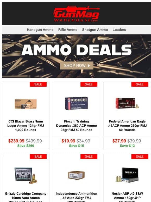 Reliable Handgun Ammo Inside! | CCI Blazer 9mm 124gr 1，000rd Case for $240