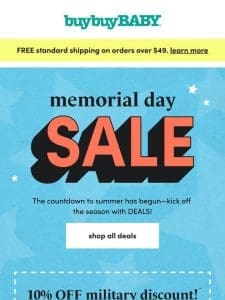 SALE: Get Memorial Day-ready ?