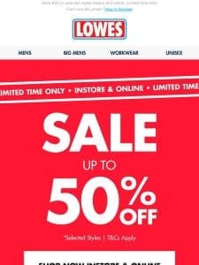 SALE ON NOW! Get up to 50% OFF*