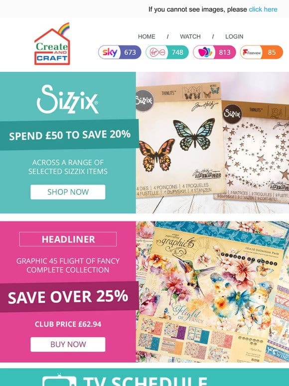 SAVE 20% when you spend £50 with Sizzix