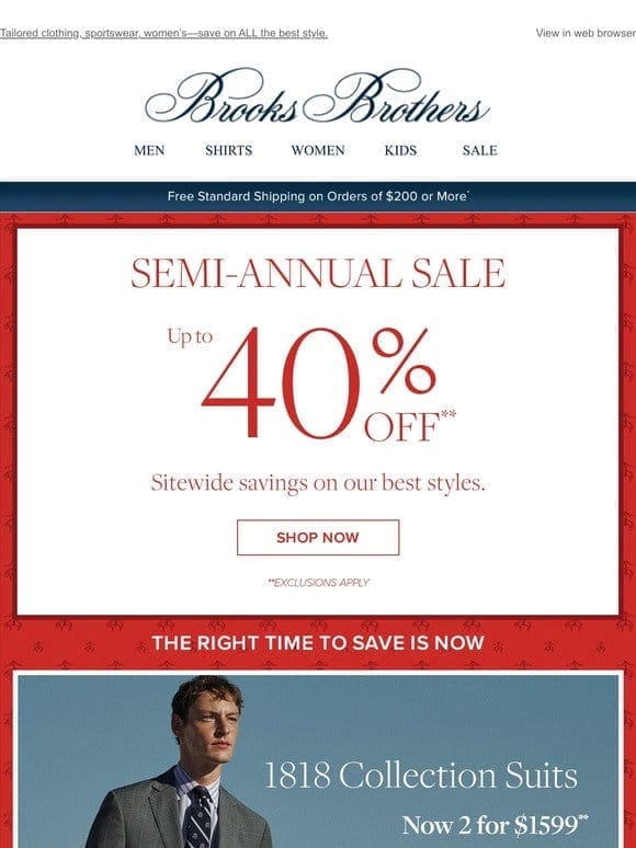 SAVE on every look: Semi-Annual Sale starts today!