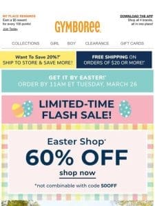 STARTS NOW: 60% off ALL Easter FLASH SALE!