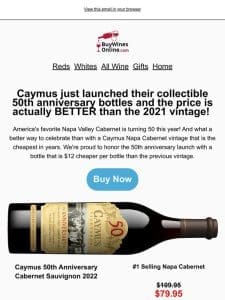 STOCK ALERT: Collectible Caymus Cabernet at an unbelievable price is almost gone!