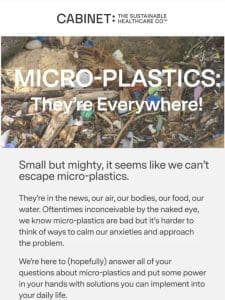 STRESSED ABOUT MICRO-PLASTICS?   We Have Solutions