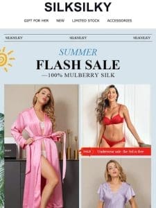 SUMMER FLASH SALE : 30%-69% Off SILK SLEEPWEAR !!!