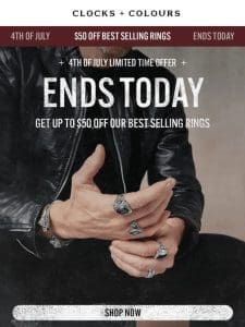 Sale Ends Today: 4th Of July Sale – $50 OFF OUR BEST SELLING RINGS