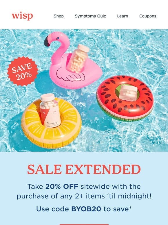 Sale Extended: 20% OFF Sitewide