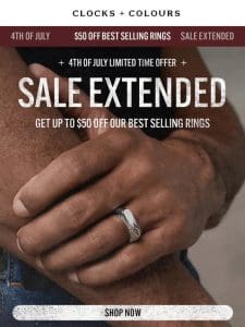 Sale Extended: 4th Of July Sale – UP TO $50 OFF OUR BEST SELLING RINGS