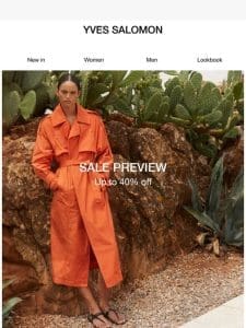 Sale Preview : outerwear to cherish forever