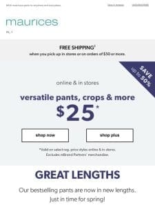 Sale Spotlight: $25 pants， crops & more