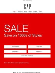 Sale now ON! Save on 1000s of styles