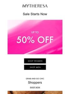 Sale starts now: Up to 50% off