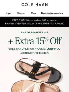 Sandals starting at $59 + up to 60% off sale styles