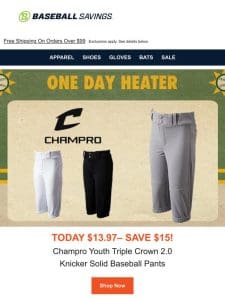 Save $15 On Champro Youth Triple Crown 2.0 Knickers!