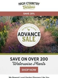 Save 20% On Over 200 Waterwise Plants