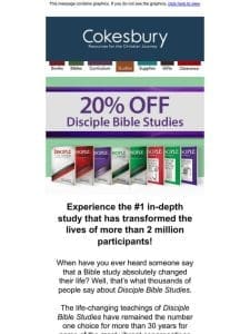 Save 20% on all Disciple Bible Studies—for a limited time.