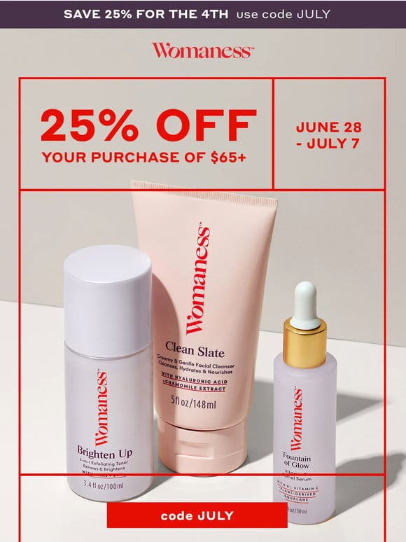Save 25%  Go big this 4th