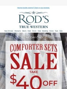 Save $40 on Cozy Comforters–Limited Time Only