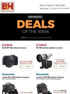 Save BIG on Cameras， Lenses， Action Cams， Lighting， Computers & More!