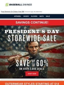 Save Up To 60% Storewide