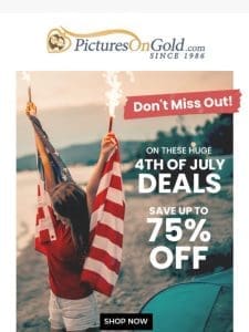 Save Up To 75% Off In Our 4th of July Blowout!
