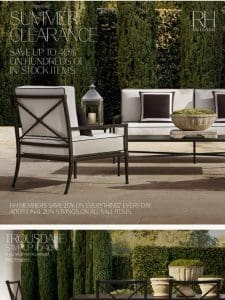 Save Up to 40% on Outdoor Collections. Summer Clearance.