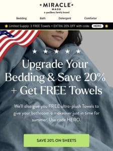 Save on your bedding upgrade at our Memorial Day Sale