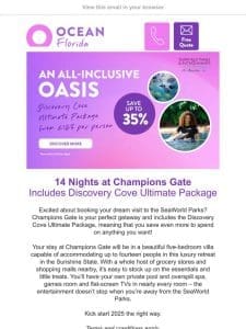 Save up to 35% on the Discovery Cove Ultimate Package