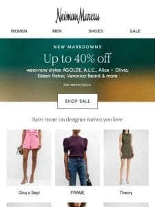 Save up to 40% on dresses， swimwear & more