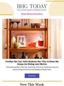 Say Hello to the Bookcase Bar for a Cozy At-Home Setup