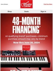 ? Score special financing on keys