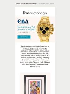 Seized Assets Auctioneers | Contemporary Art， Jewelry， & More