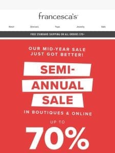 Semi-Annual Sale Just Got BETTER—100s Of NEW Markdowns Added!