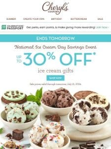 Serve up smiles with Cheryl’s ice cream – up to 30% off!