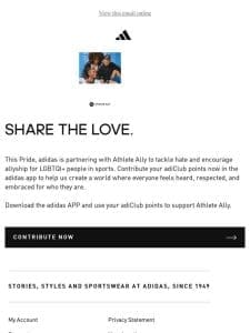 Share the love: Contribute your adiClub points to Athlete Ally