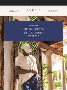 Shirts & Shorts from $18! Up to 70% Off