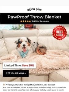 ? Shop 25% off the PawProof Blanket!