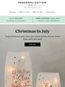 Shop Christmas In July! Up To 70% Off This Week Only