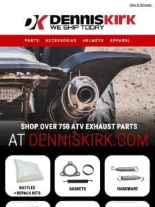 Shop EVERYTHING Exhaust for your ATV at denniskirk.com!