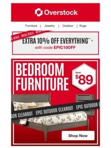 Shop HUGE Bedroom Savings with Furniture Starting at $89!